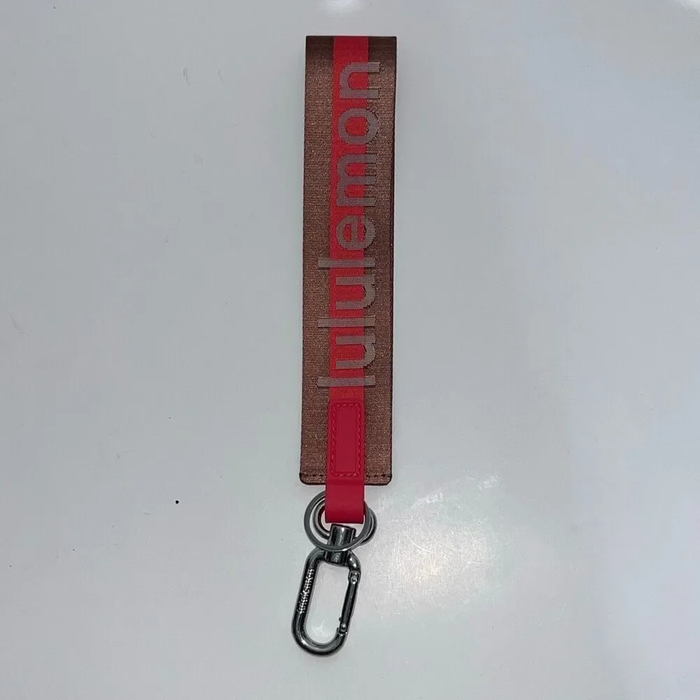 Lululemon Women's Brown Dessert Red Carabiner Clip Never Lost Key Chain One Size
